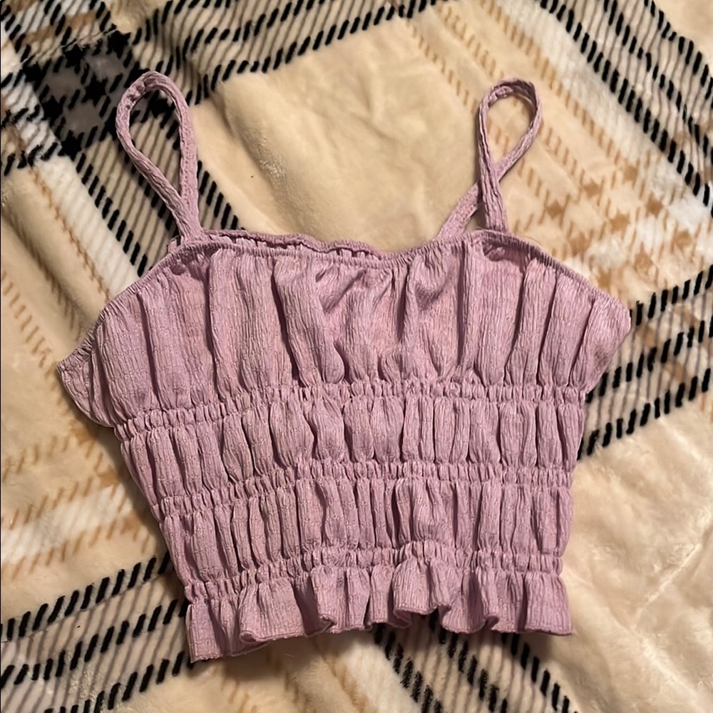 Lavender Smocked Crop Top